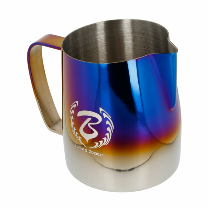 Barista Space - 450ml Titanium Half Blue Milk Jug #2