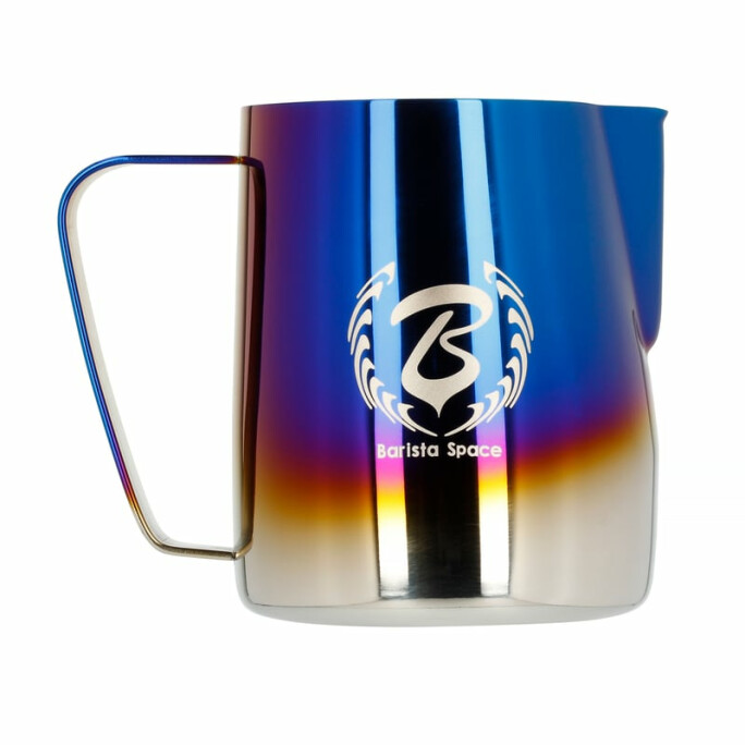 Barista Space - 600ml Titanium Half Blue Milk Jug #1
