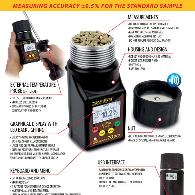 DRAMINSKI TG PRO | Coffee & Cocoa Moisture Meter #7